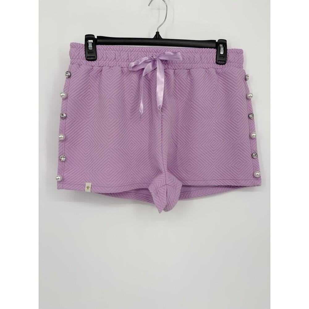 NWT Simply Southern Lavender Athletic Shorts with Pearl Buttons